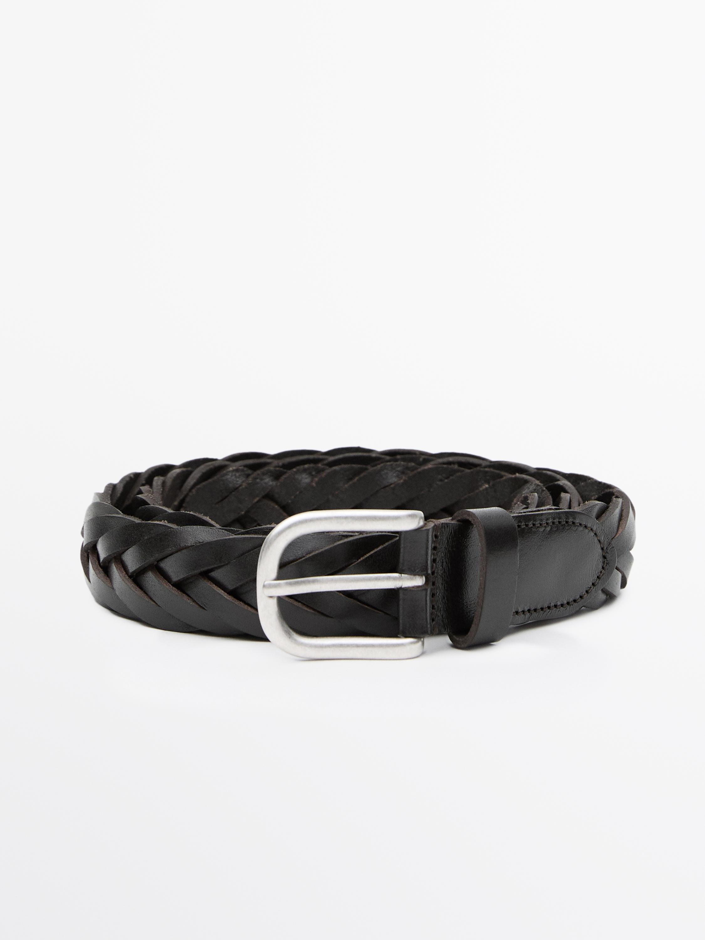 Ceinture tressée en cuir nappa